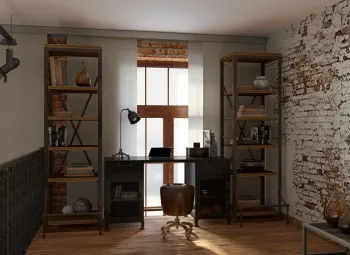 Интерьер c рабочим местом в стиле лофт смотреть на Basicdecor