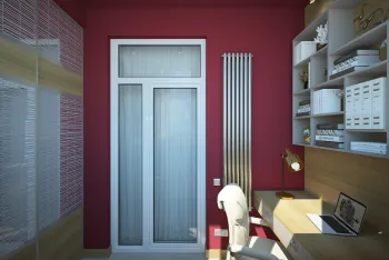 Интерьер кабинета с дверными жалюзи  смотреть на Basicdecor