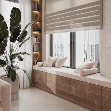 Интерьер с подоконником диван   смотреть на Basicdecor