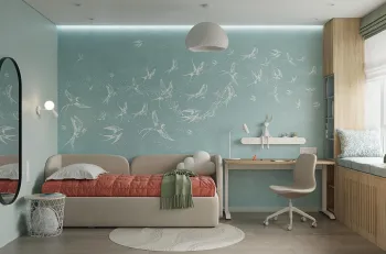 Интерьер детской с аквариумом в стене  смотреть на Basicdecor