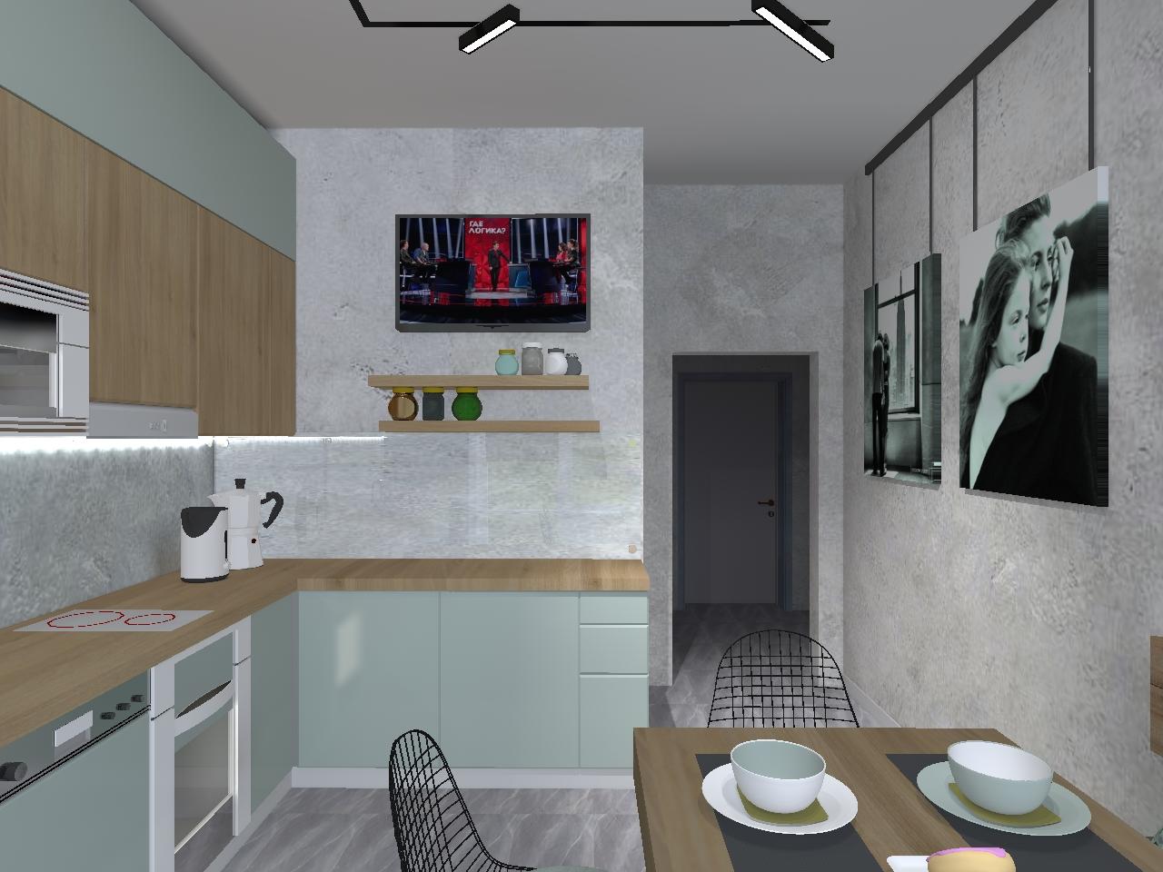 Интерьер кухни cветовыми линиями, рейками с подсветкой, подсветкой настенной, подсветкой светодиодной и с подсветкой