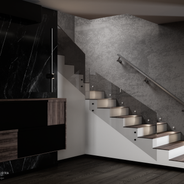 Интерьер с лестницей  смотреть на Basicdecor