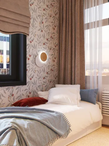 Интерьер спальни cветильниками над кроватью  смотреть на Basicdecor
