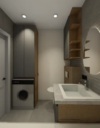 Интерьер ванной с постирочной  смотреть на Basicdecor