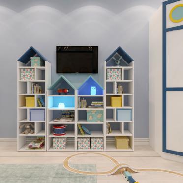 Интерьер детской с для мальчика и хранением игрушек  смотреть на Basicdecor