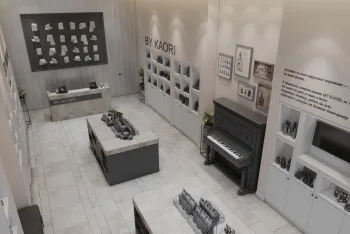 Интерьер офиса с нишей из плитки  смотреть на Basicdecor