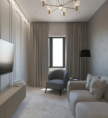 Интерьер гостиной c подсветкой  смотреть на Basicdecor