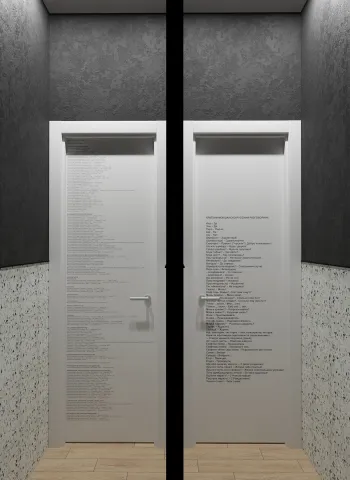 Интерьер ванной с зеркалом на двери  смотреть на Basicdecor