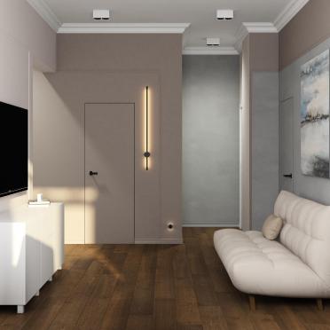 Интерьер гостиной с нишей с подсветкой  смотреть на Basicdecor