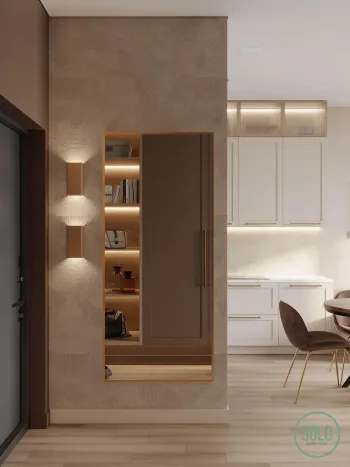 Интерьер прихожей с нишей, нишей с подсветкой и с подсветкой  смотреть на Basicdecor