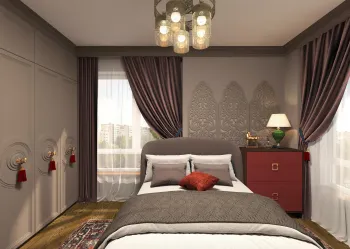 Интерьер спальни cветильниками над кроватью  смотреть на Basicdecor
