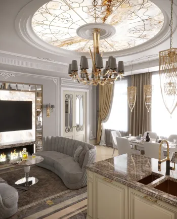 Интерьер гостиной в барокко и арт-деко смотреть на Basicdecor