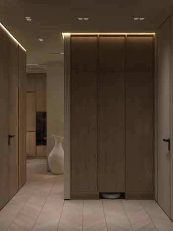 Интерьер коридора с нишей с подсветкой и с подсветкой  смотреть на Basicdecor