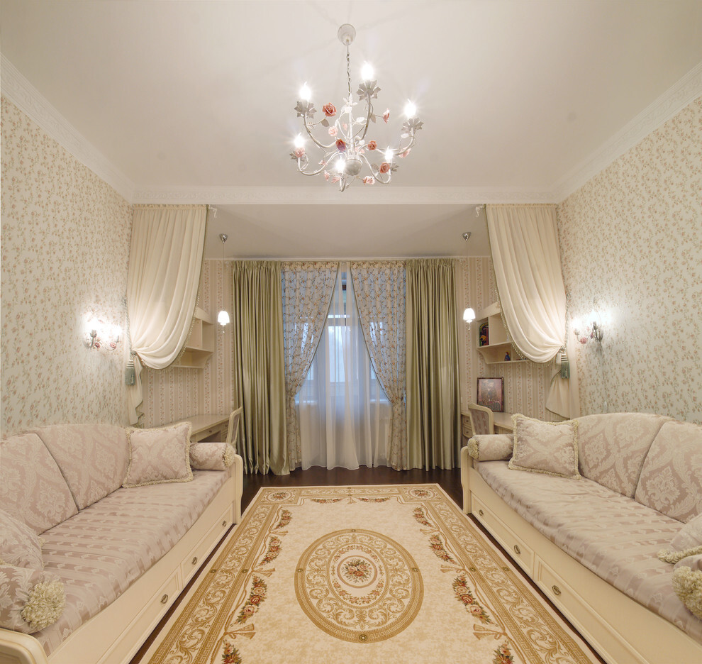 Интерьер спальни в классическом стиле и в восточном стиле