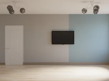 Интерьер с телевизором на стене  смотреть на Basicdecor