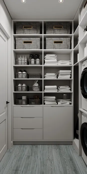 Интерьер гардеробной с постирочной  смотреть на Basicdecor