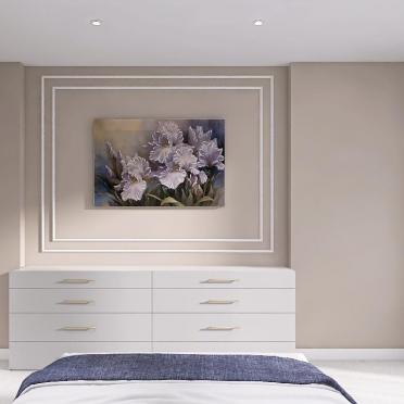Интерьер спальни с картинами над камином  смотреть на Basicdecor