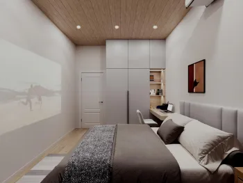 Интерьер спальни cветильниками над кроватью  смотреть на Basicdecor