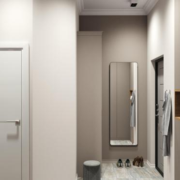 Интерьер прихожей с зеркалом на двери  смотреть на Basicdecor