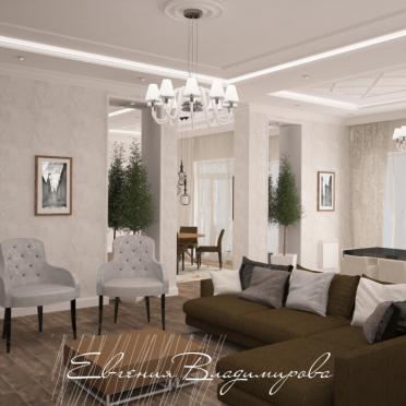 Интерьер гостиной в стиле фьюжн смотреть на Basicdecor