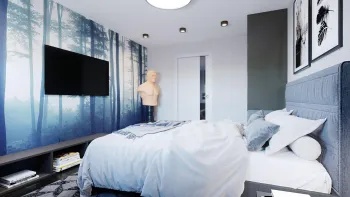 Интерьер спальни cветильниками над кроватью  смотреть на Basicdecor