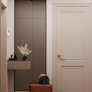 Интерьер прихожей с зеркалом на двери  смотреть на Basicdecor