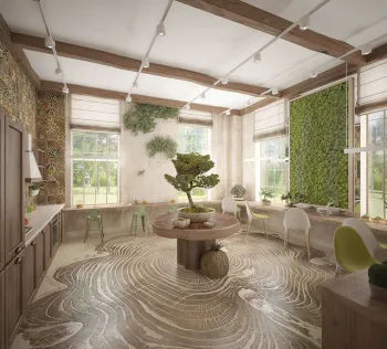Интерьер с в деревянном доме в стиле фьюжн смотреть на Basicdecor
