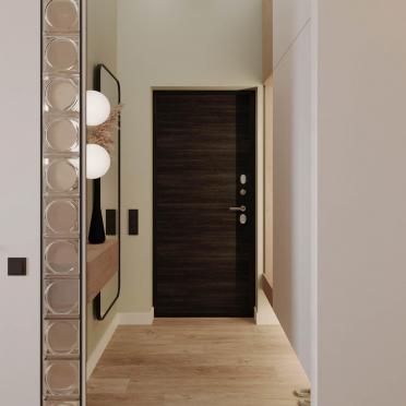 Интерьер прихожей с зеркалом на двери  смотреть на Basicdecor
