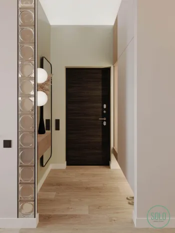Интерьер прихожей с зеркалом на двери  смотреть на Basicdecor