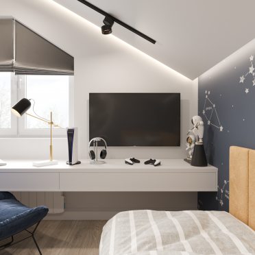 Интерьер детской c рабочим местом  смотреть на Basicdecor