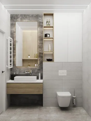 Интерьер ванной с без окна  смотреть на Basicdecor
