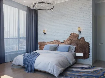 Интерьер спальни cветильниками над кроватью  смотреть на Basicdecor