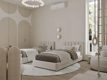 Интерьер детской cветильниками над кроватью  смотреть на Basicdecor
