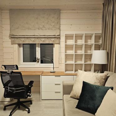 Интерьер кабинета с жалюзи и дверными жалюзи  смотреть на Basicdecor