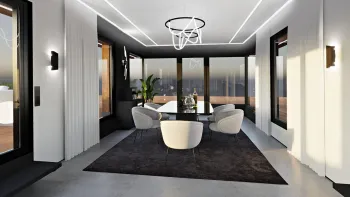 Интерьер столовой c подсветкой  смотреть на Basicdecor