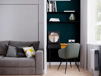 Интерьер c рабочим местом в современном стиле смотреть на Basicdecor