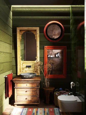 Интерьер ванной в стиле кантри смотреть на Basicdecor