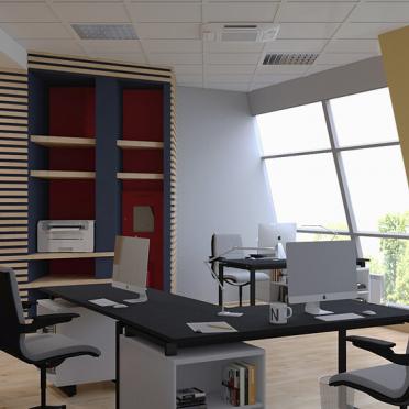 Интерьер кабинета c рабочим местом в современном стиле смотреть на Basicdecor