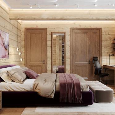 Интерьер спальни с в деревянном доме  смотреть на Basicdecor