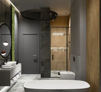 Интерьер ванной в современном стиле смотреть на Basicdecor