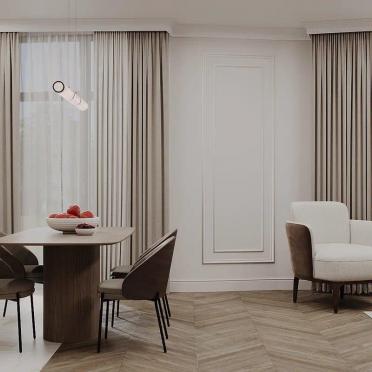 Интерьер столовой с жалюзи  смотреть на Basicdecor