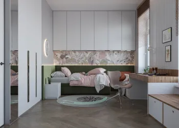 Интерьер детской cветильниками над кроватью  смотреть на Basicdecor