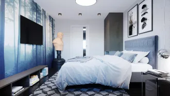 Интерьер спальни cветильниками над кроватью  смотреть на Basicdecor