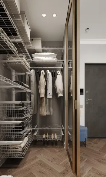 Интерьер с гардеробной  смотреть на Basicdecor