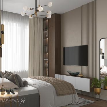 Интерьер спальни cветильниками над кроватью  смотреть на Basicdecor