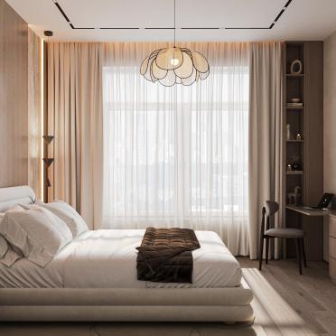 Интерьер спальни cветильниками над кроватью  смотреть на Basicdecor