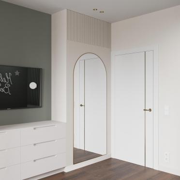 Интерьер с две двери и зеркалом на двери  смотреть на Basicdecor