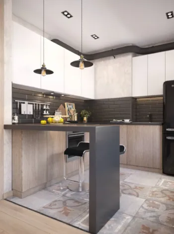 Интерьер кухни с барной стойкой  смотреть на Basicdecor