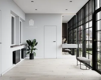 Интерьер с зеркалом на двери  смотреть на Basicdecor