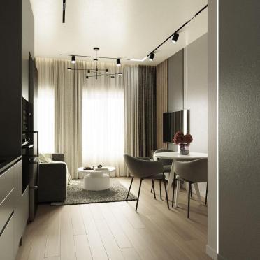 Интерьер кухни cветовыми линиями  смотреть на Basicdecor
